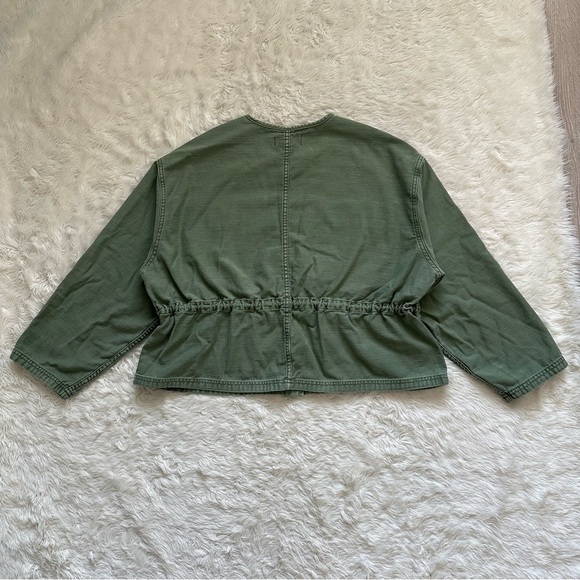 Madewell Claremont Drawstring Jacket Button Up Military Workwear Palm Tree XL - Picture 5 of 15